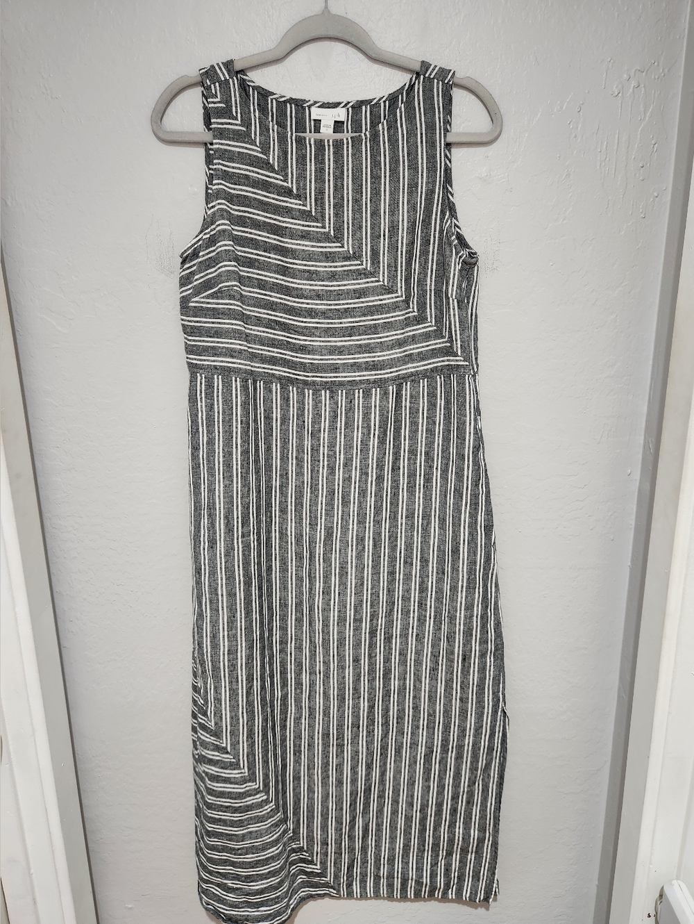 J. Jill Love Linen Maxi Dress 100% Linen Pockets Lagenlook Vacation